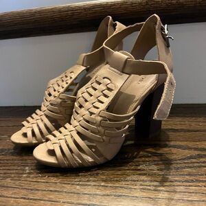 Merona Tan Strappy Heeled Sandals